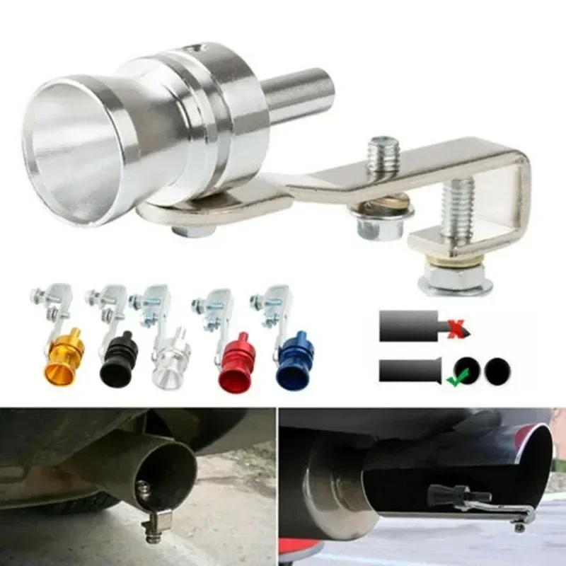 New Universal Car Sound Simulator Sound Changer Aluminum Exhaust Pipe Sound Generator Exhaust Expander Whistle Car Modification