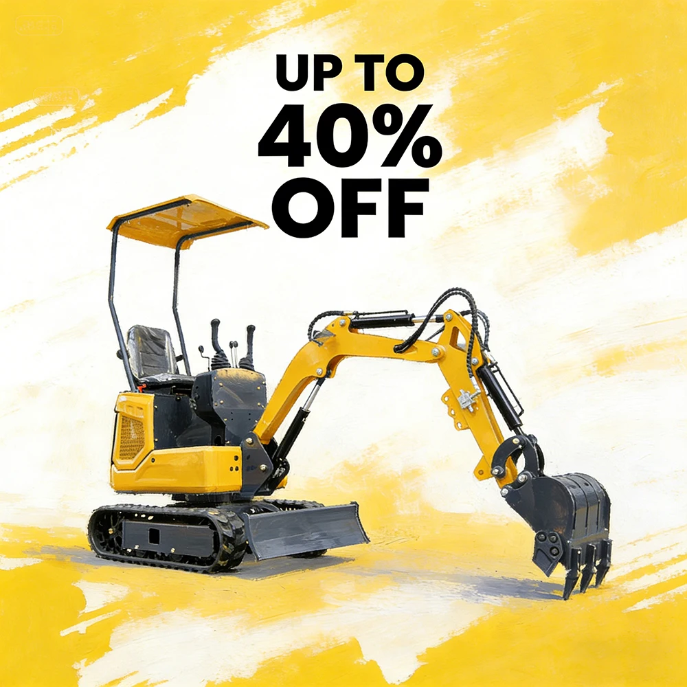 Fabrikverkauf 1-Tonnen-Minibagger mit Hydraulik, Dieselmotor, EPA-zertifiziert, Raupenbagger für Garten und Landwirtschaft, kleiner Bagger, Preis individuell anpassbar