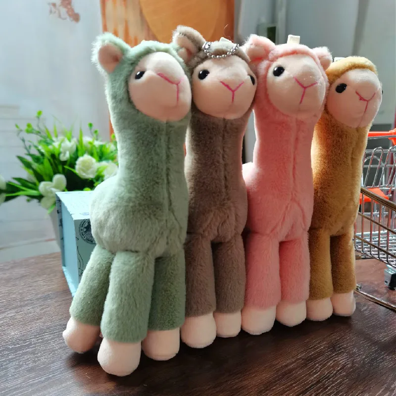 알파카 플러시 키 체인 동물 펜던트 플러시 장난감 어린이용, 귀여운 인형 배낭 장식, 학교 가방, 대형 펜던트, 생일 선물