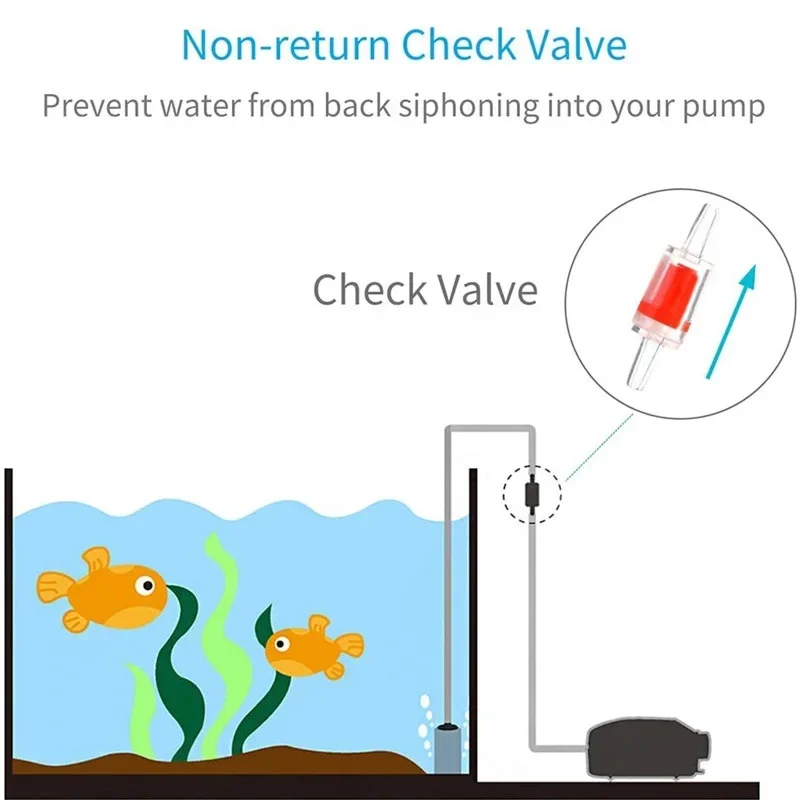 10pcs Aquarium Oxygen Pump Check Valves Fish Tank Plastic One Way Non-Return Check Valve Air Increasing Pump Accessories aquarium check valve