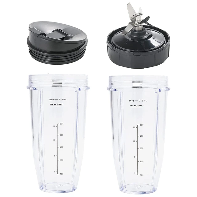 2 Replacement 24 Cups with Lid & Blade for Ninja Blender (Auto IQ