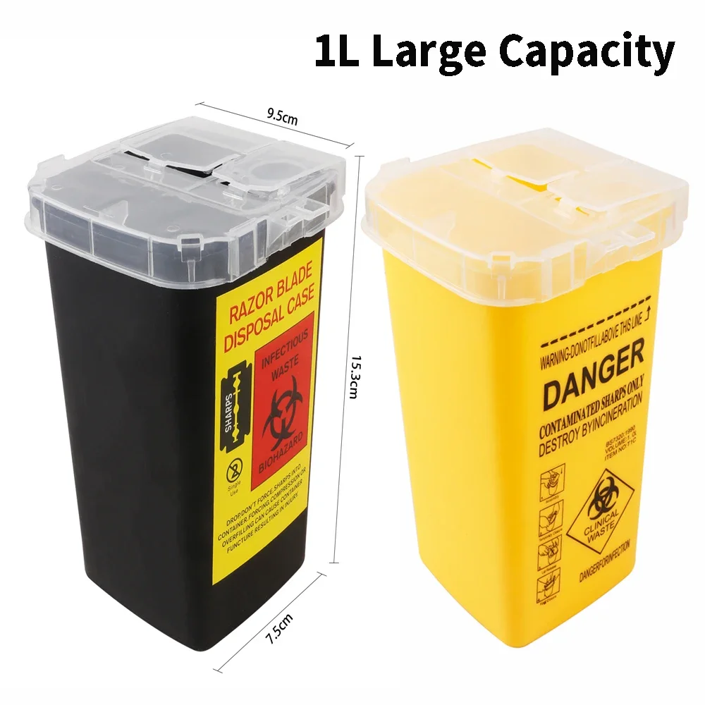 Professional Salon & Barbershop Blade Disposal Container - Secure Razor and Needle Waste Collector