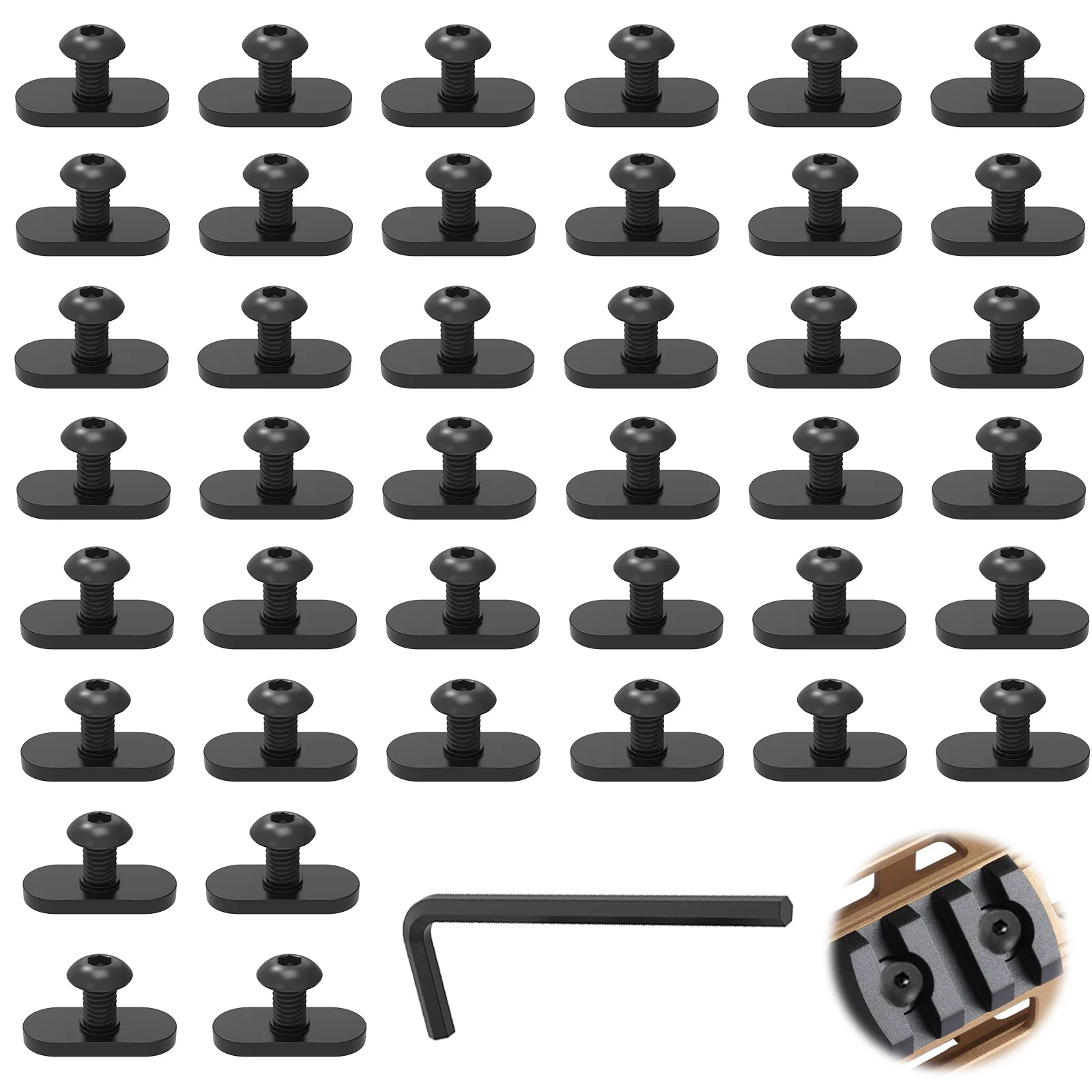 40Pcs T-Nut with Bolt 1/4inch-20 Galvanized Iron Centered Hole Sliding Thread T Slot Track Slot Accessories T-Nut Centered Slide