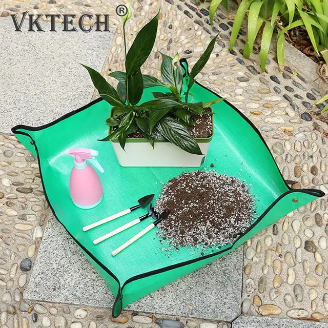 Ültetés Szőnyeg Pe Négyzet Alakú Kertésző Vízálló Növényi Cserepes Vastag Összecsukható Kerti Pad Piszkos Transzplantáló Ponyvás - Image 5