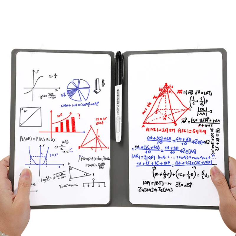 화이트 보드 A5 휴대용 매직 재사용 가능한 화이트 보드 노트북 주간 플래너 펜 지우기 응고가있는 세련된 사무실 노트북