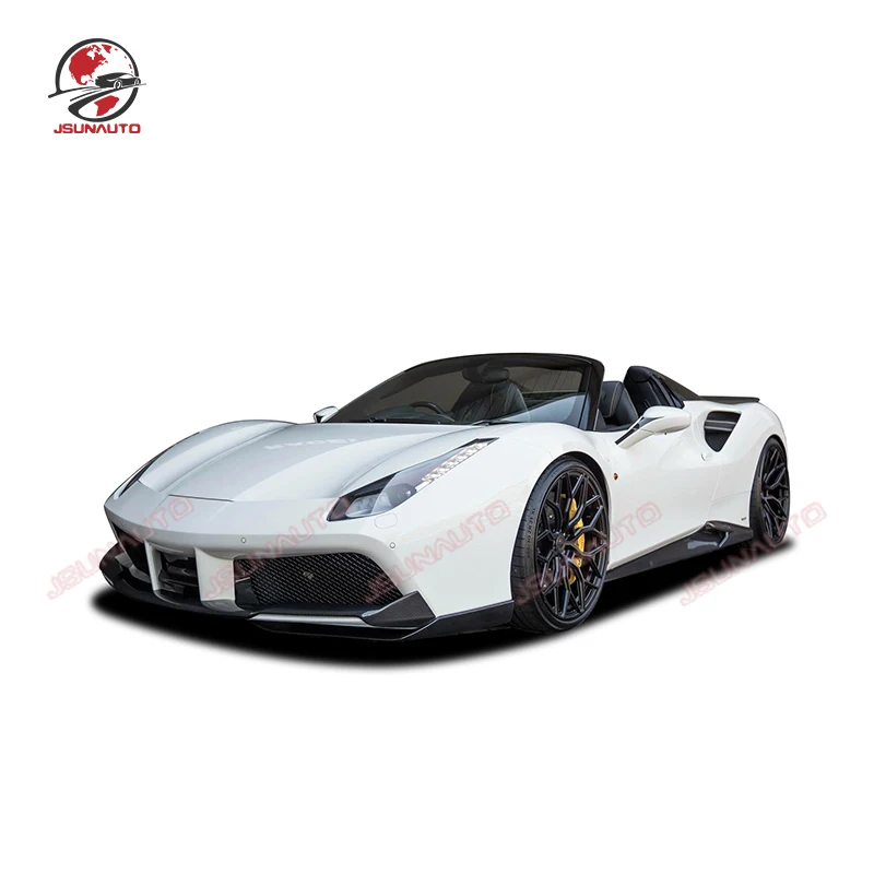 

For Ferrari 488 Dry Carbon Fiber N Style Front Bumper Diffuser Side Flaps Rear Diffuser Lip Body Kit For 488 GTB/Spider 2015-18