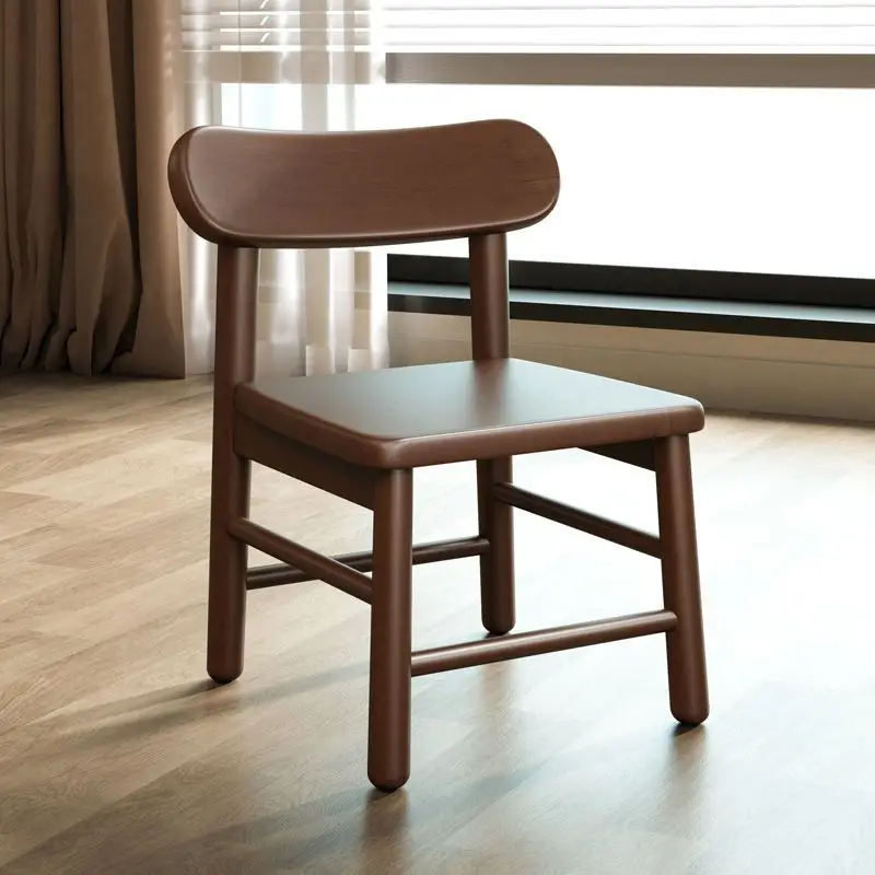 

Стул из массива дерева со спинкой для дома, гостиной, маленький стул, обеденный стул, обеденный стул, нескользящий детский низкий стул, скамейка для обуви
