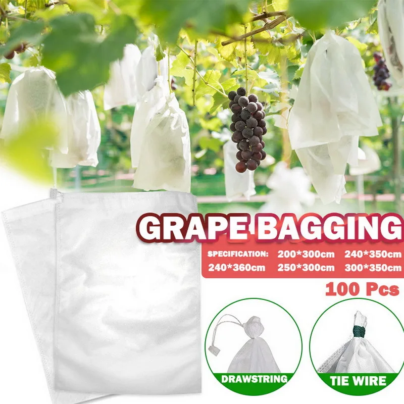 100Pcs Grapes Bags Net For Vegetable Grapes Fruit Protection Grow Bag
