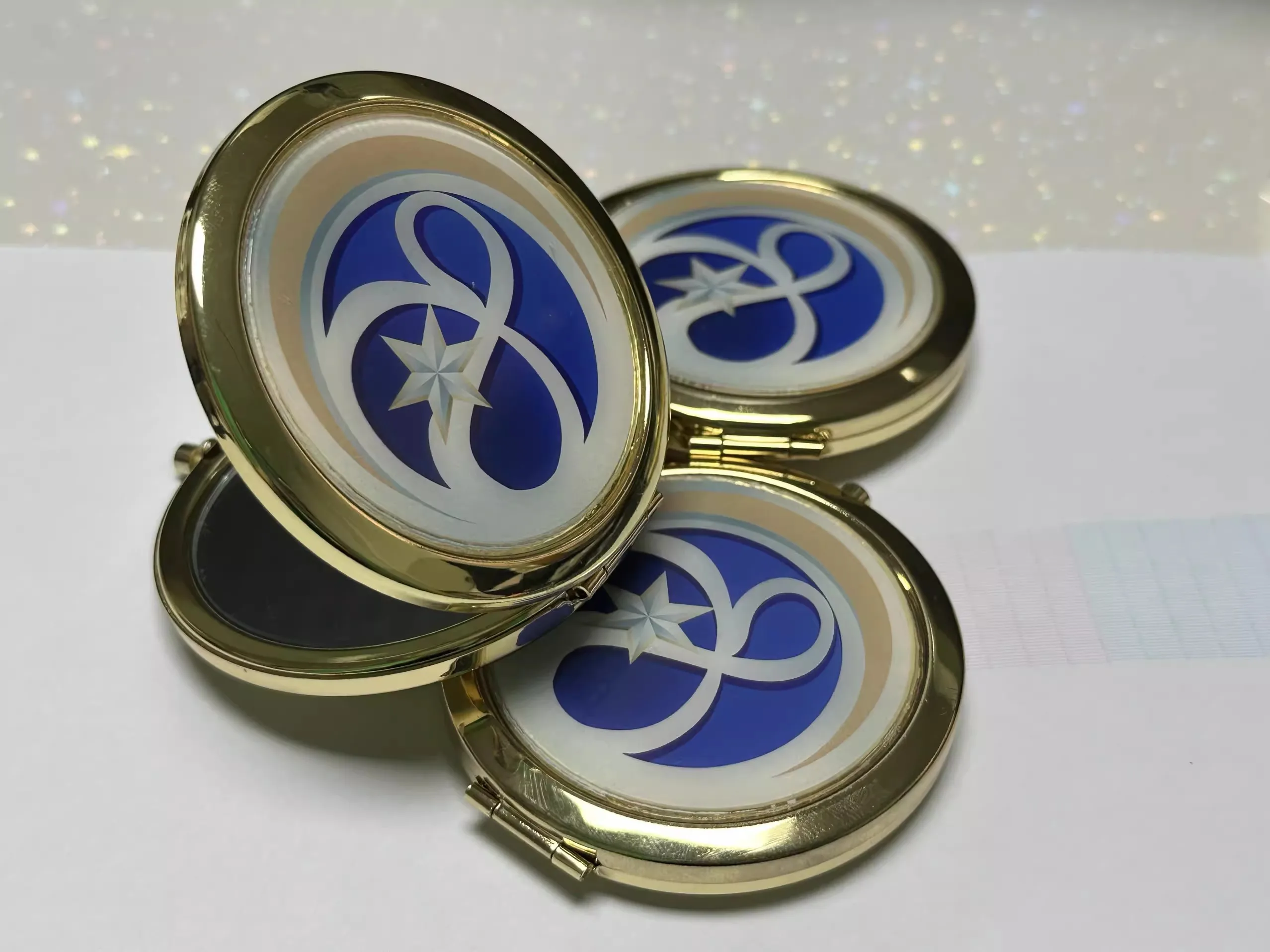 Game Robin Honkai Star Rail Cosplay Make-up Laser Gold Mirror Accessories Collectible Art Decoration For Women Girls Halloween 11 Game Robin Honkai Star Rail Cosplay Make-up Laser Gold Mirror Accessories Collectible Art Decoration For Women Girls Halloween 2