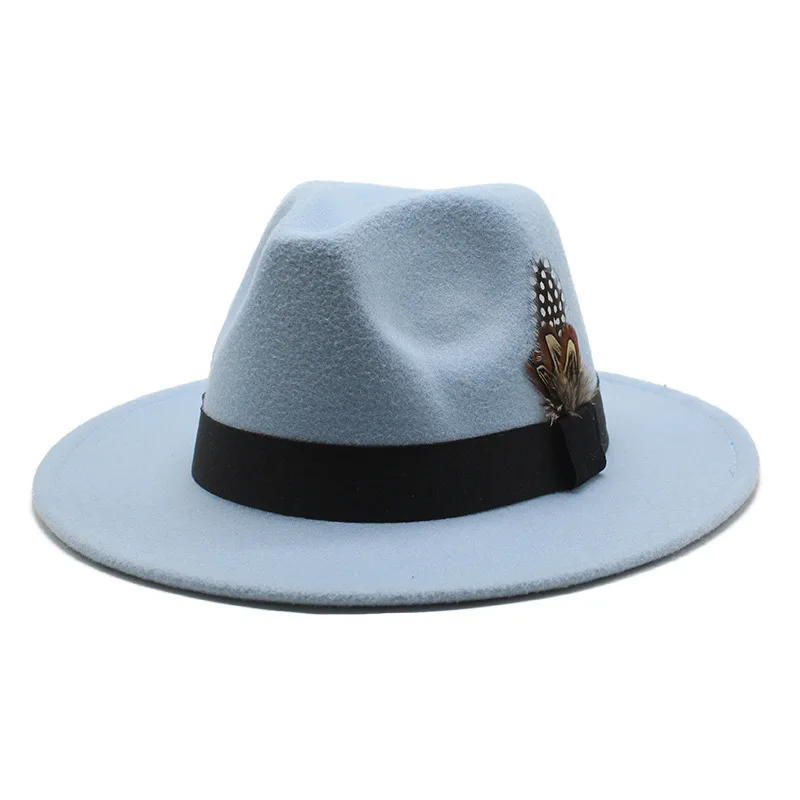 Männer/Frauen Vintage breite Krempe Hut Kirche Party Damen Filz Jazz Cap Cowboy Party Hut Jazz Hut – Detail 21