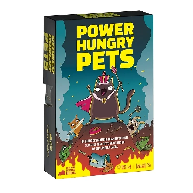 Power Hungry Pets: Exploding Kittens Kartenspiel – Family & Game Night Strategiespiel für 2–6 Spieler (Standard Edition, 15 mi