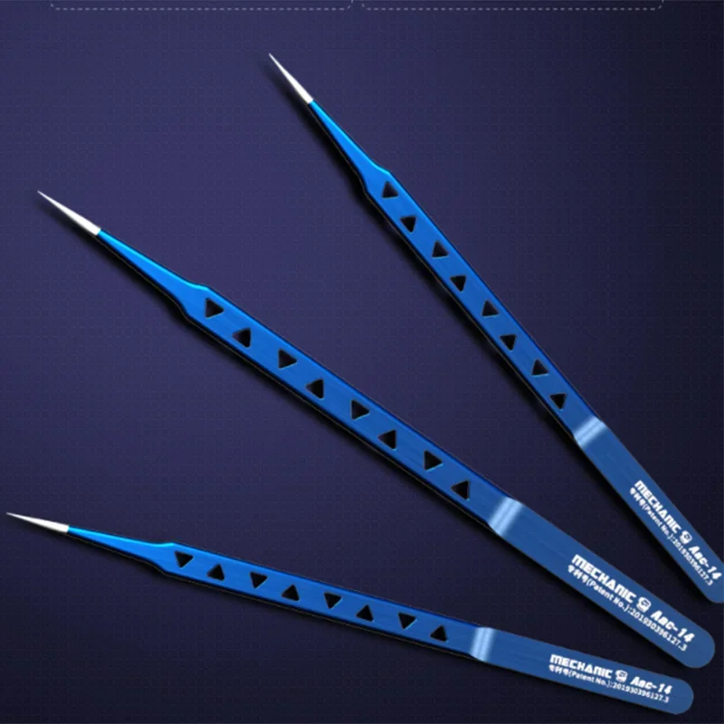 Tweezer Tool Phone Repair Tweezers MECHANIC AAC-14 hollow heat-dissipating tweezers, lengthened thickened high hardness tweezers for mobile phone repair