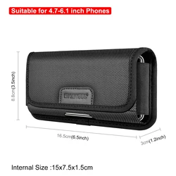 Universal Nylon Mobile Phone Waist Bag with Belt Clip Holster (Horizontal XL)