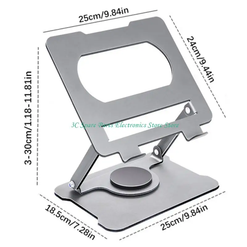 SZ 탄소강 노트북 스탠드 접이식 높이 조절 냉각 라이저 미끄럼 방지 패드 및 공간 절약형 접이식 디자인