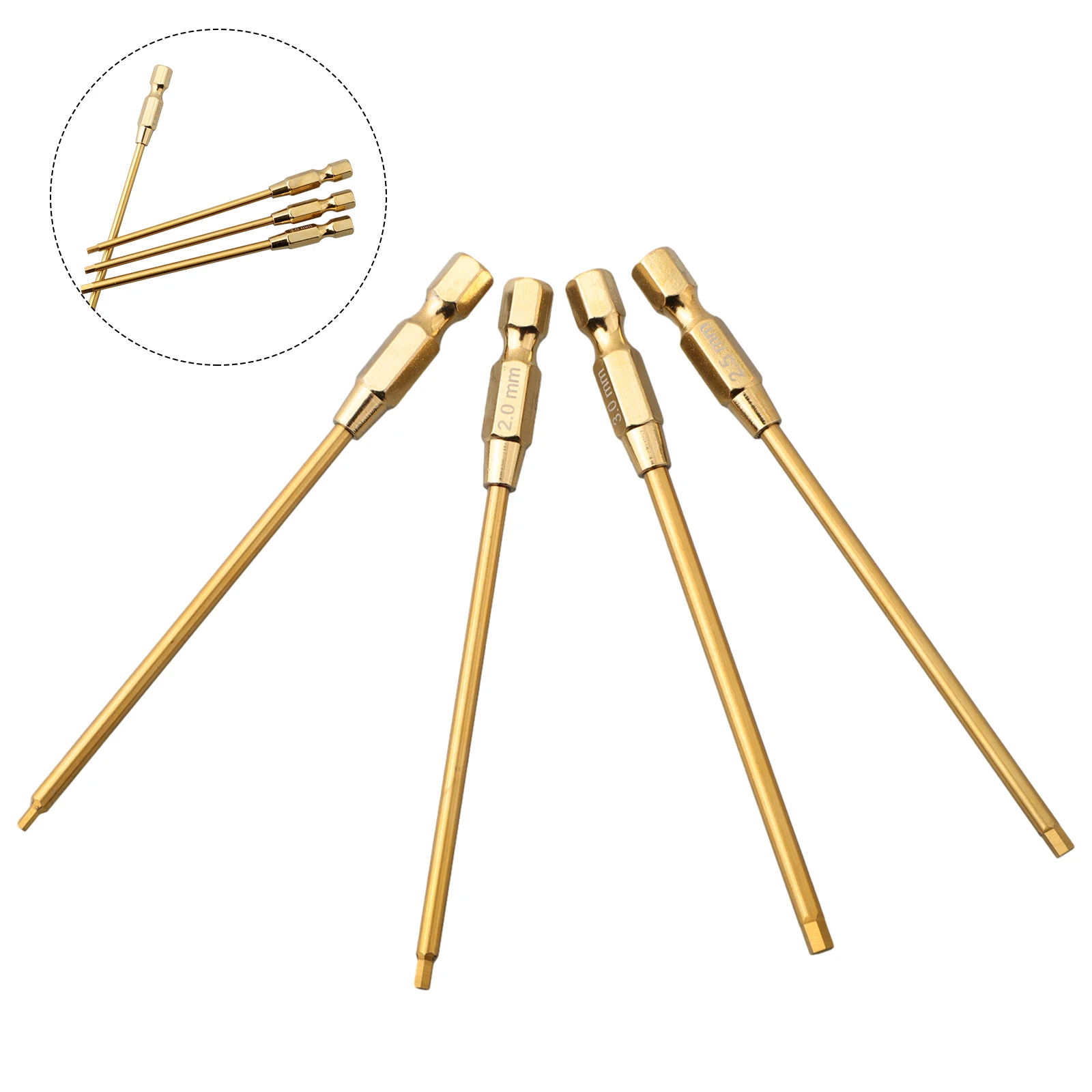 

Wrenche Tool Screwdriver Accessories Titanium 4PCS Easy To Use Golden Hand Tool Hex Metal RC Model 1.5/2/2.5/3mm