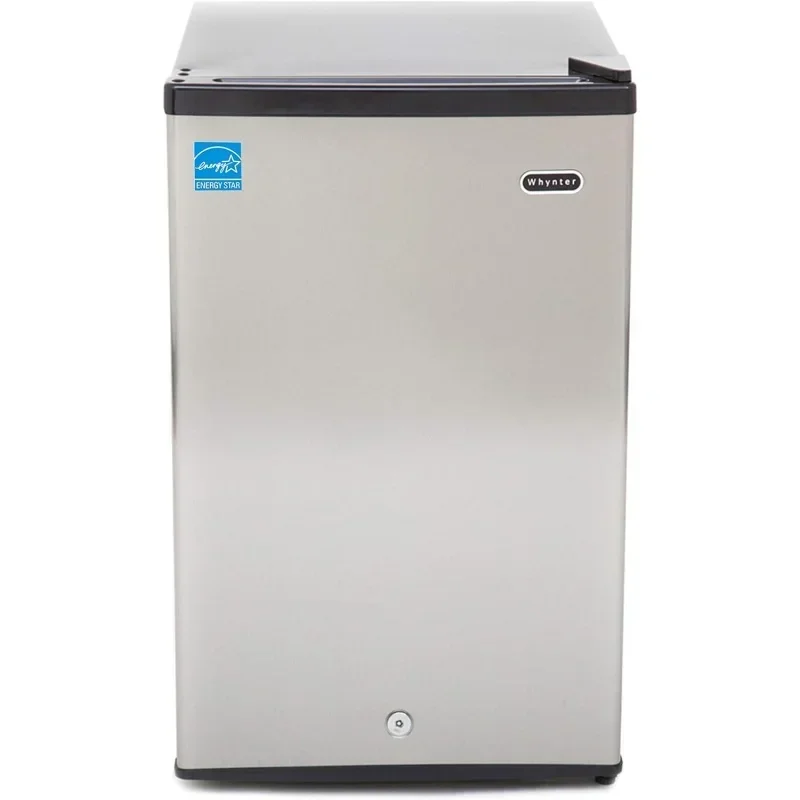 QWWhynter CUF-210SS Mini,2.1 Cubic Foot Energy Star Rated Small Upright Freezer with Lock,Stainless Steel,Black & BLACK DEC