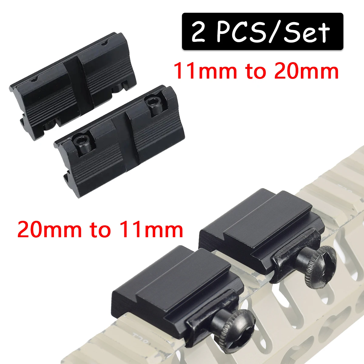 Scope mount adapter rail adapter threaded adapter 2Pcs Scope Adapter Mount Base 11mm Dovetail to 20mm Picatinny Rail Mount Converter