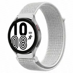 Nylon Loop Smartwatch Wristband - Adjustable Bracelet Strap for 22mm (Summit white 20)