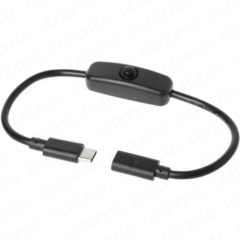 Type C Male to Female USB-C Extension Cable Switch for Raspberry Pi 4 Android Linear Power Supply Power Electrical Power Supply 6
