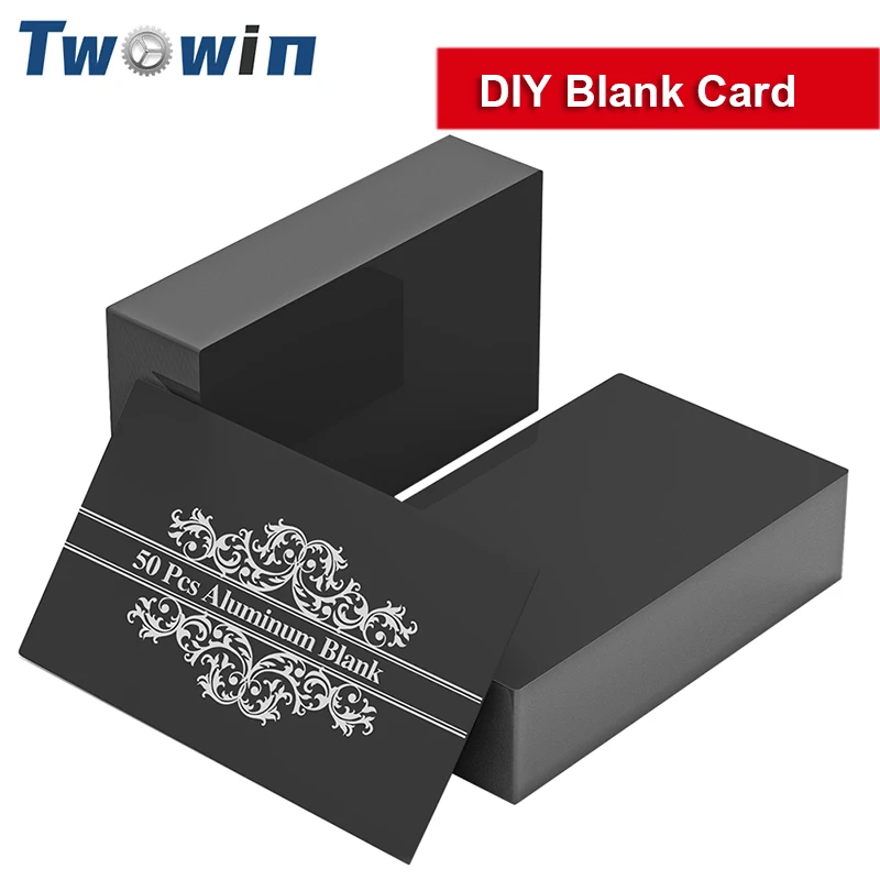 Carte vierge de marquage Laser, 50 pièces, carte nominative en métal et aluminium, zone de gravure 85 55mm pour Machine de gravure Laser CNC