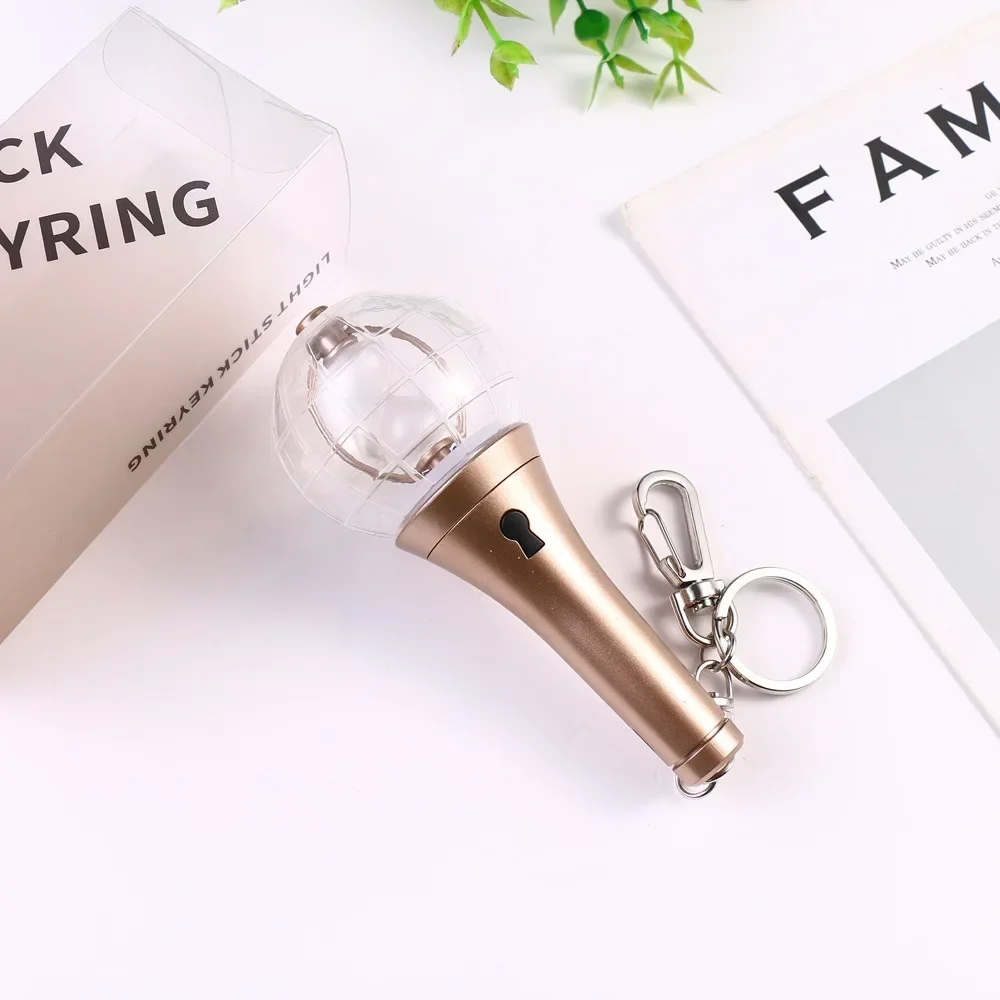 Kpop Mini Light Stick Hongjoong Yunho Seonghwa Yeosang San Plastic Keyrings Lights Keychains with Batteries Gift