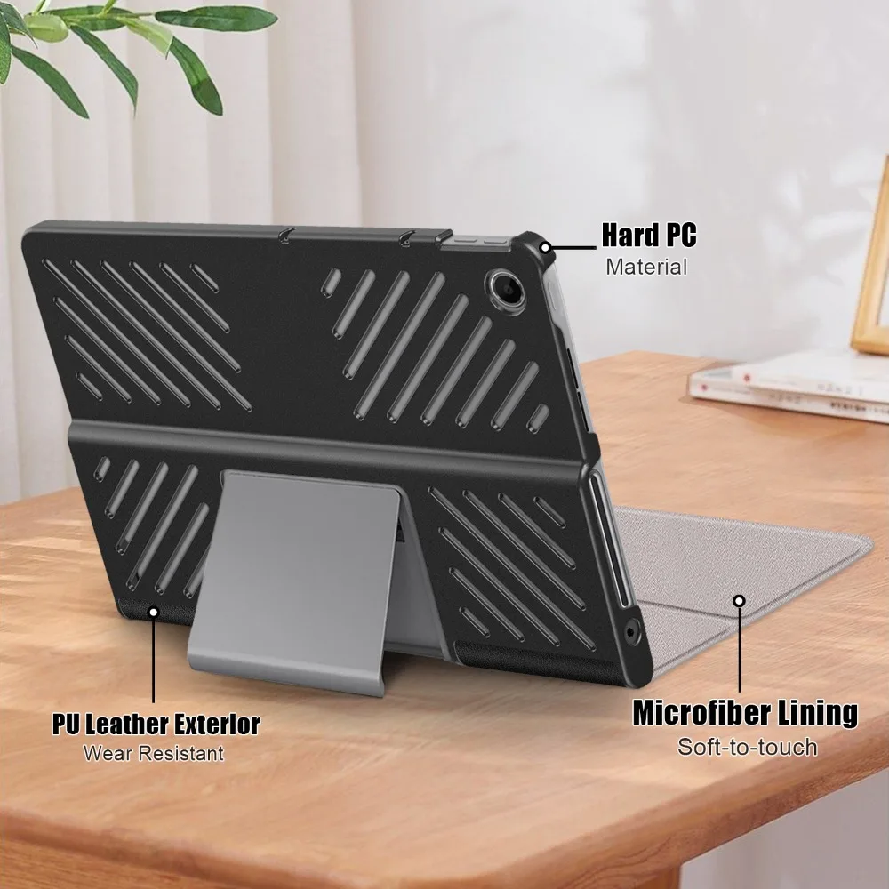 Premium PU Leather Stand Case for 11.5-inch Tablet - Durable Hard Plastic Back Cover