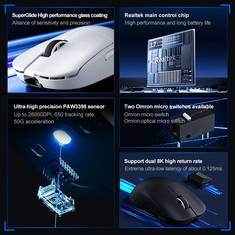 L7 Pro L7 Ultra Wireless Mouse 3 Mode Bluetooth PAW3395 8KHz lightweight laptop player PC gaming mouse accessories