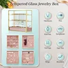 Jewelry organizer box-Tempered Glass 5-Drawer jewelry boxes for women, Large Jewelry Boxes 2