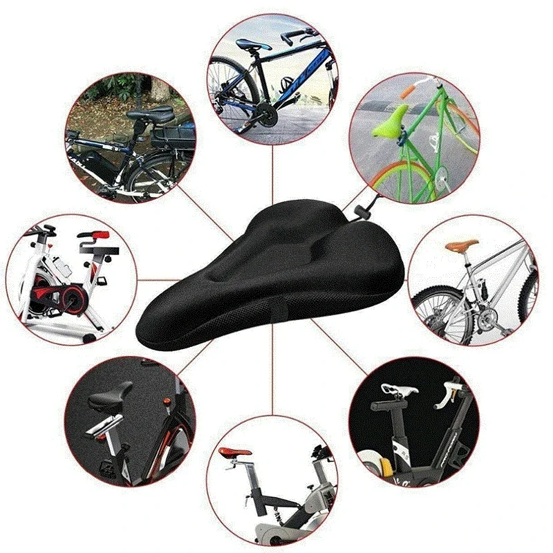 Bicycle Saddle Cover Bicycle Seat Cover Bicycle Seat Cushion Bike Riding Cushion 3D Silicone Gel Pad Soft Thick Cycling Seat for Mountain Bike