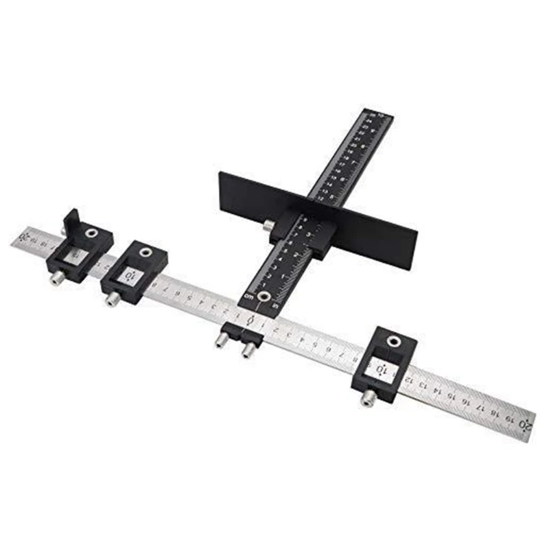 

Adjustable Locator Drill Template Guide Wood Drilling Dowelling Guide Dropship