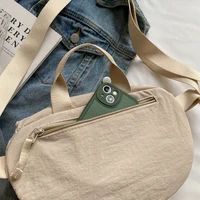 1 Piece Sports Bag, Waterproof Nylon Cloth Shoulder Bag, Lightweight Fashionable Crossbody Bag, Solid Color Korean Casual Bag, Unisex Handbag 2