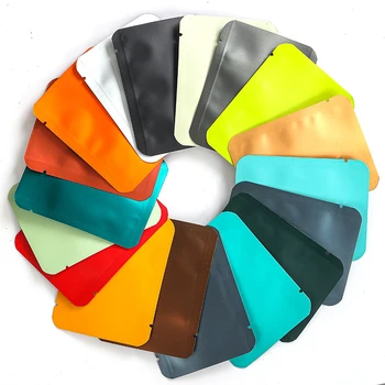 열 밀봉 가능 오픈 탑 알루미늄 호일 포장 가방, 허브 커피 스낵 너트 차 캔디 파우더, 선물 보관 파우치, 100 개, 65x85mm