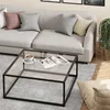 Glass Coffee Table for Living Room,Square Coffee Tables for Small Spaces,Simple Tea Cocktail Modern Center Tables 3