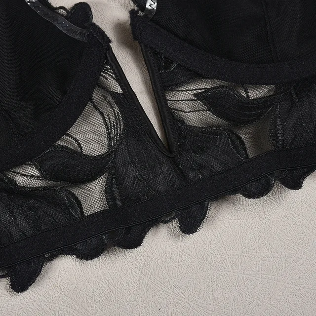 Embroidery Mesh Lingerie Set 32