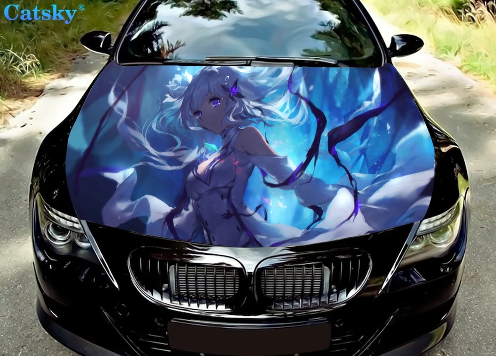 

Виниловая наклейка на капот автомобиля с аниме «Re Zero Girl»