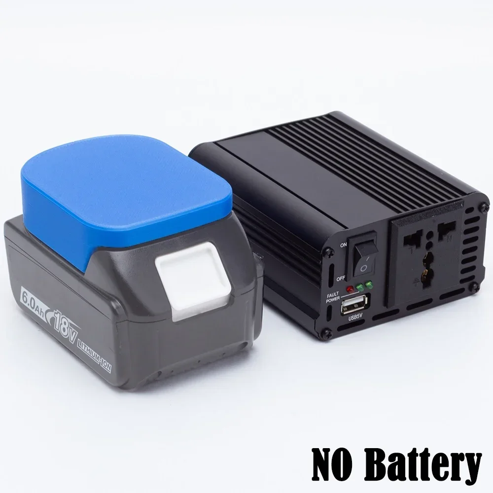 Batterijomvormer voor Makita accu 18 V, vermogensomvormer 180 W, adapter voor accuconverter met sinusgolf, 8 V DC naar 220 V AC met ledlamp, USB en USB-C