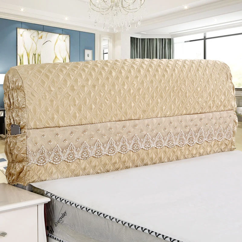 European Fabric Leather Bed Head Back Cover Headrest Lace Dust Proof Bed Headboard Cover Princess Luxurious Bedside