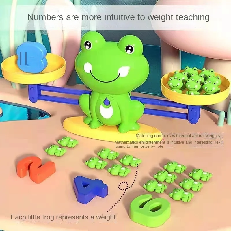 Mathematical Intelligence Math Toys Funny Frog Scale Children's Early Education Toys Addition Subtraction Balance Enlightenment math toys educational toys teaching aids toys