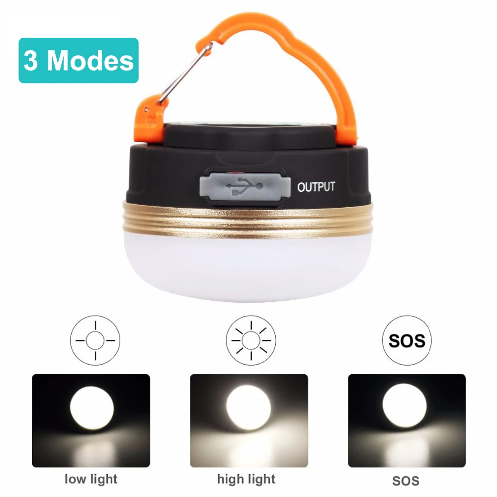 USB 충전식 휴대용 손전등 캠핑 장비 조명, 1800mAh LED 랜턴 테이블 램프, 야외 하이킹 야간 행잉