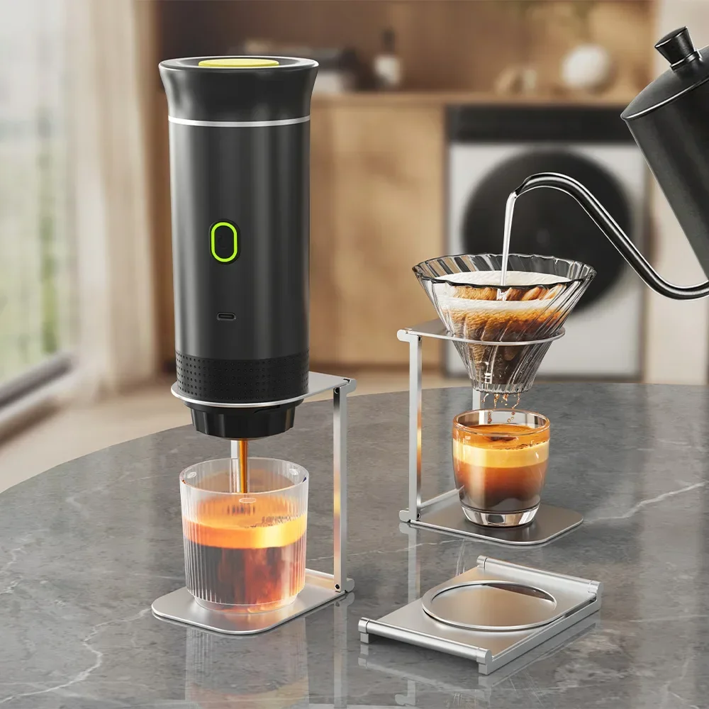 Wireless Electric Portable Espresso Coffee Machine for Car & Home Camping Coffee Maker 3-in-1 Capsule Powder Travel Maker