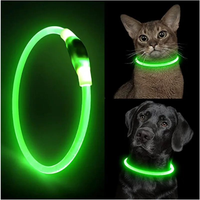 LED Dog Collar Luminous USB Rechargeable Pet Dog Collar 3 Modes Led Light Glowing Loss Prevention Anti-Lost Dog Necklace Collars view 4