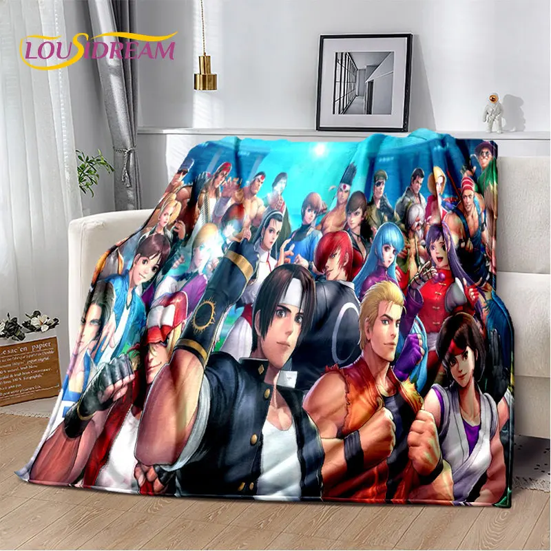 King of Fighters 레트로 게임 게이머 부드러운 봉제 담요, 플란넬 담요, 거실 침실 침대 소파 피크닉 커버