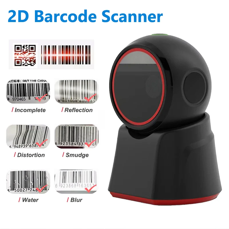 Scanner Codigo 2d Scanner de código de barras 2d desktop usb omnidirecional 1d 2d qr code ...