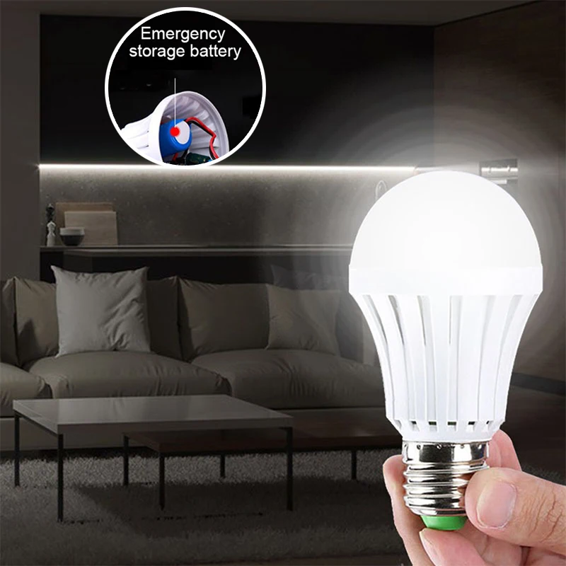 Lampadine A Led Di Emergenza E27 Lampada A Led 5W 7W 9W Lampada Di Illuminazione A Batteria Ricaricabile Per Illuminazione Esterna Torcia Bombillas