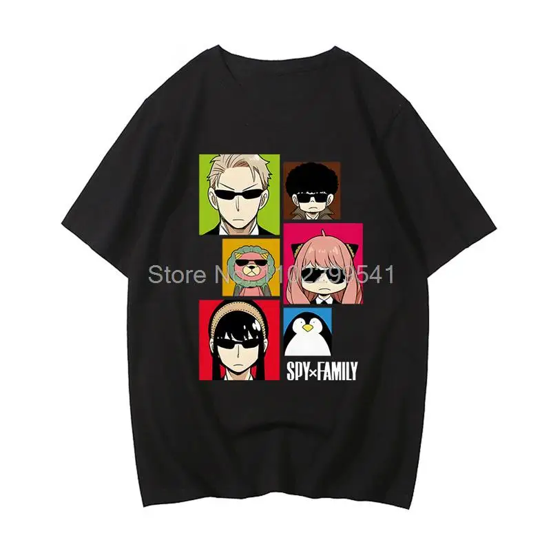 

Anya Forger Tshirt Anime Spy X Family Yor Loid Bond Aesthetic Print T-shirt Anime Unisex Fashion Cotton T Shirt Men Tees