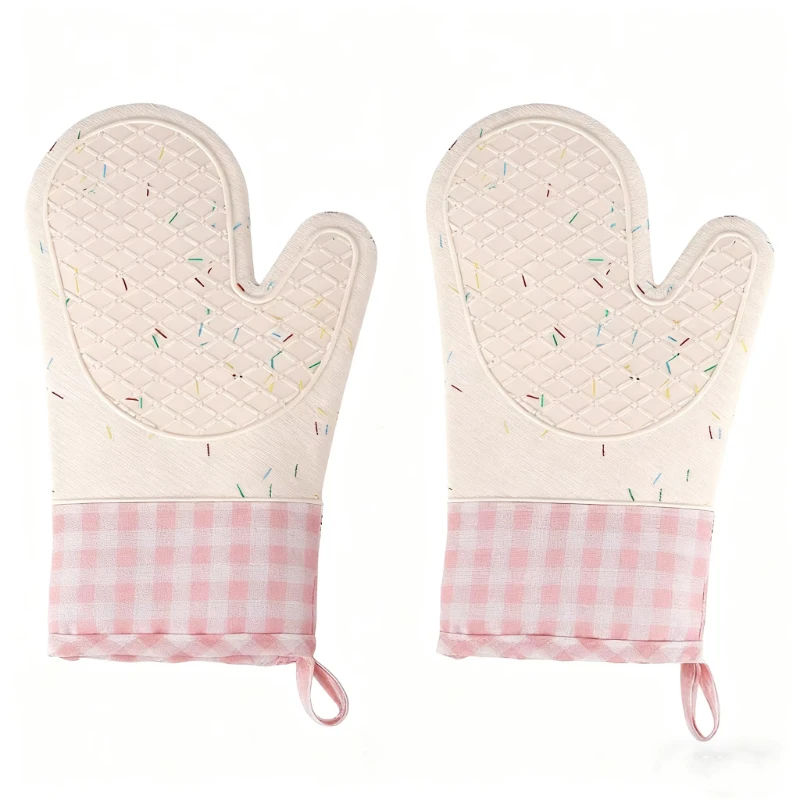 Premium Silicone Oven Mitt Set with Quilted Liner