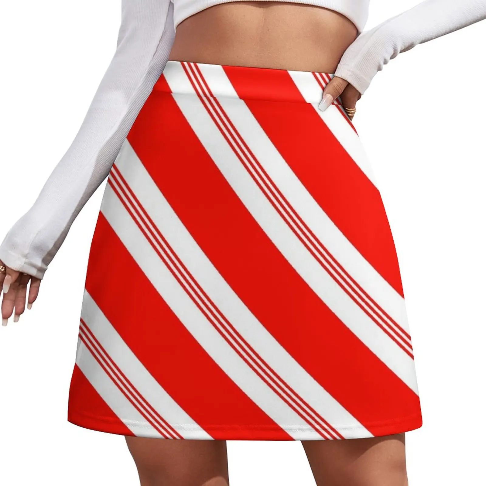 Candy Cane Mini Skirt Clothes for summer Short skirt woman womans clothing dress