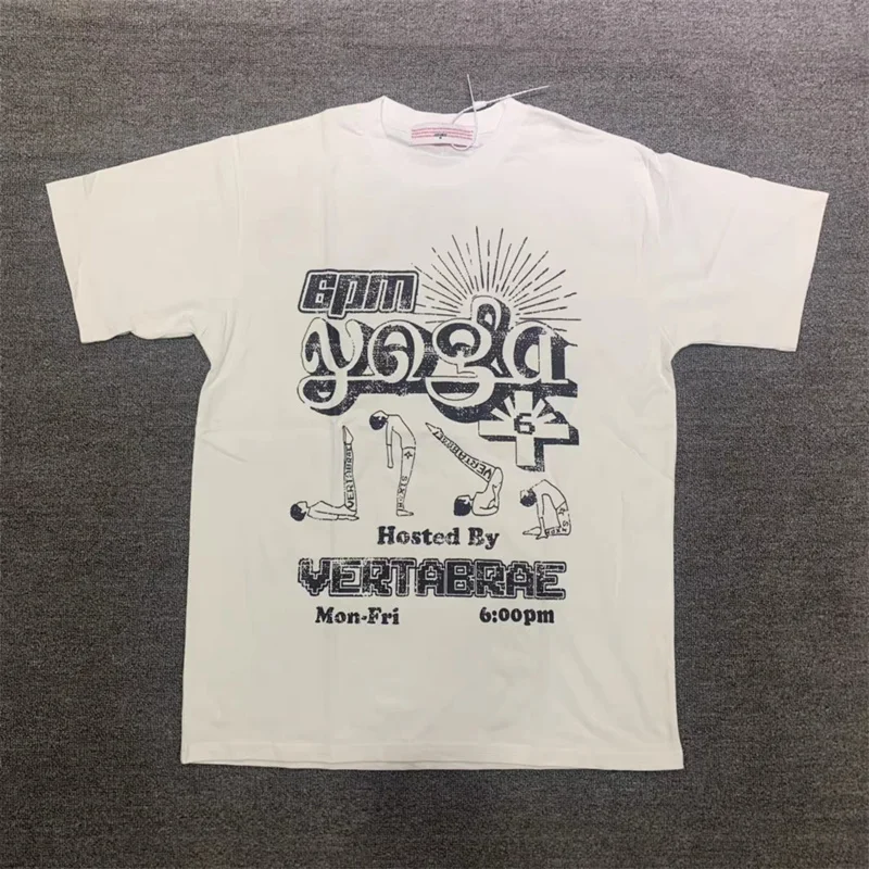 

Хлопковый Повседневный Топ с коротким рукавом 23SS VVertarace Fun, в стиле High Street, 1:1, черно-белый, для пар