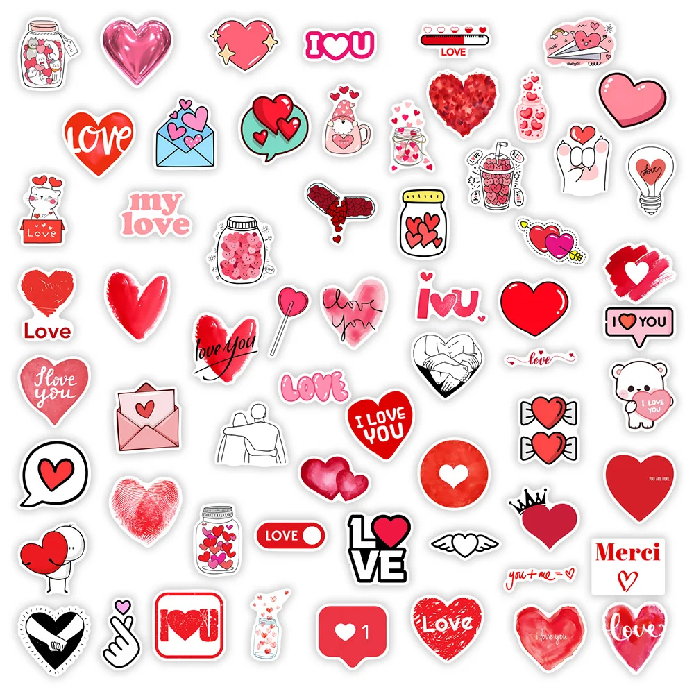 Love Heart Shape Stickers Valentine's Day DIY Gift Decal Laptop Phone Scrapbook Luggage Bottles Decorative Waterproof decorative stickers,decorative labels stickers,self adhesive stickers,adhesive stickers,paper stickers,custom stickers,stationery stickers,cartoon sticker,cartoon stickers,anime stickers,magic stickers