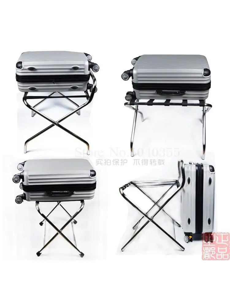 Thick stainless steel luggage rack hotel folding shelf hotel room supplies home